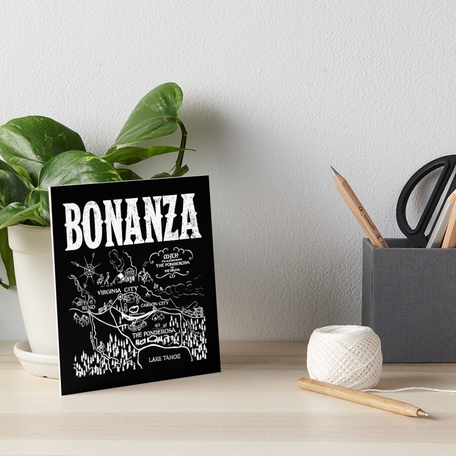 "BONANZA MAP" Art Board Print by alt36 Redbubble