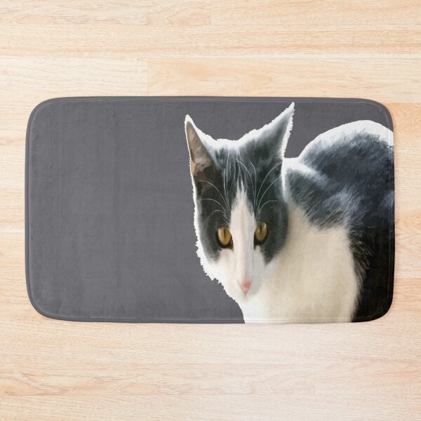 Item preview, Grey And White Tuxedo Cat Vector Art designed and sold by taiche.