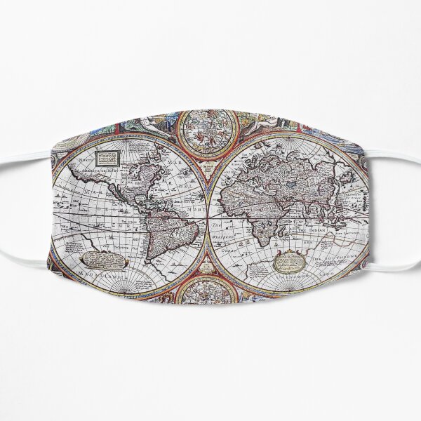 An Old Map of the World Flat Mask
