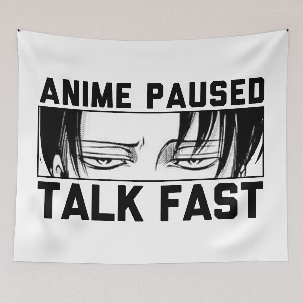Item preview, Anime paused talk fast - Levi black white designed and sold by Sevval123.