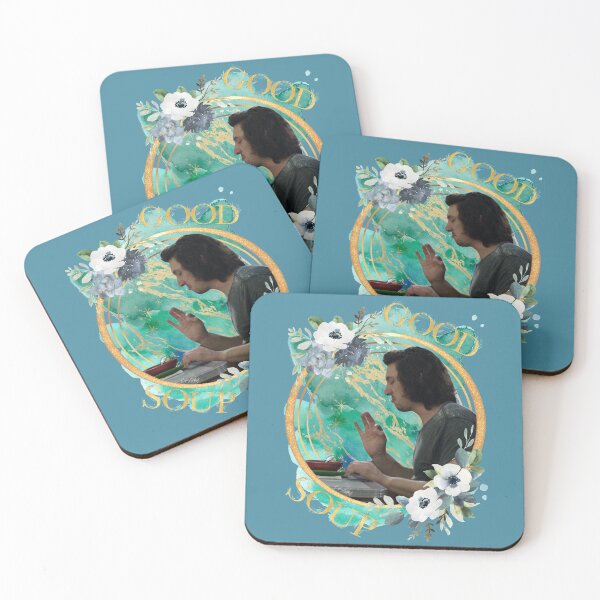 Item preview, Good Soup - Gold, Aqua, Blue, Floral - Adam Sackler designed and sold by RubyOrchid14 Art & Logos.