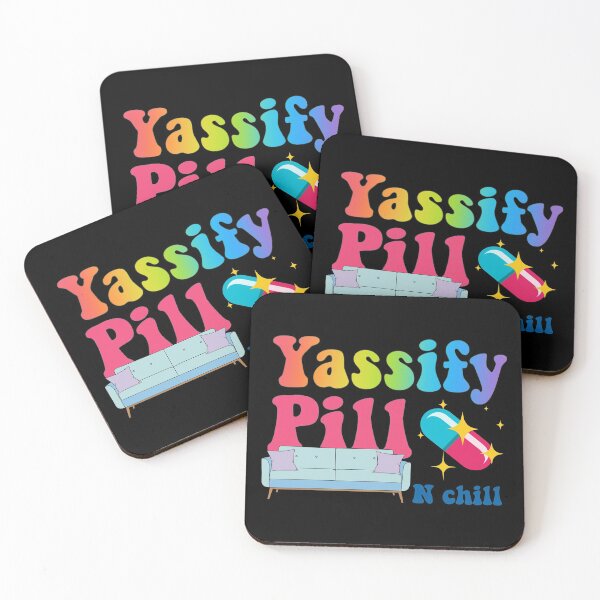 Item preview, Yassify pill and chill- rainbow 70s style text designed and sold by Anxatzi.