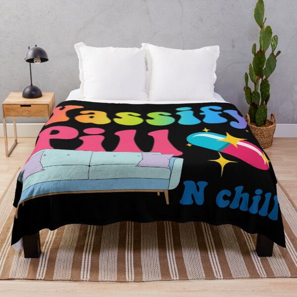 Item preview, Yassify pill and chill- rainbow 70s style text designed and sold by Anxatzi.