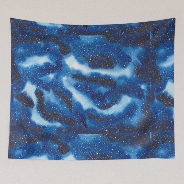 Item preview, Black Blue Nebulae Of Deep Space Abstract Galaxy Painting Design designed and sold by galleasstudio.