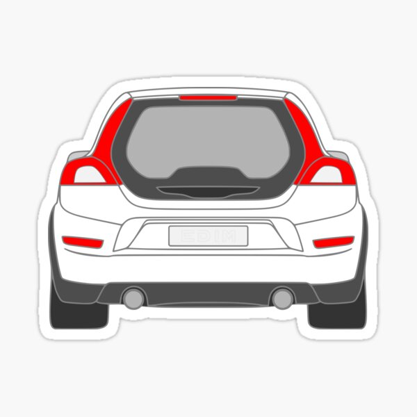 Volvo C30 T5 2008-2013 facelift rearview Best T-shirt Design Sticker