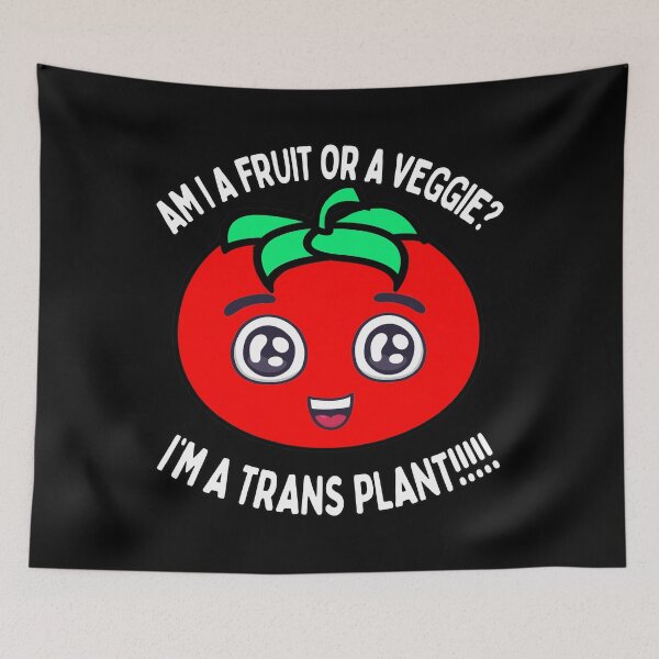 Item preview, Funny Tomato Am I A fruit or a Veggie or a Transplant Pun designed and sold by funnytshirtemp.