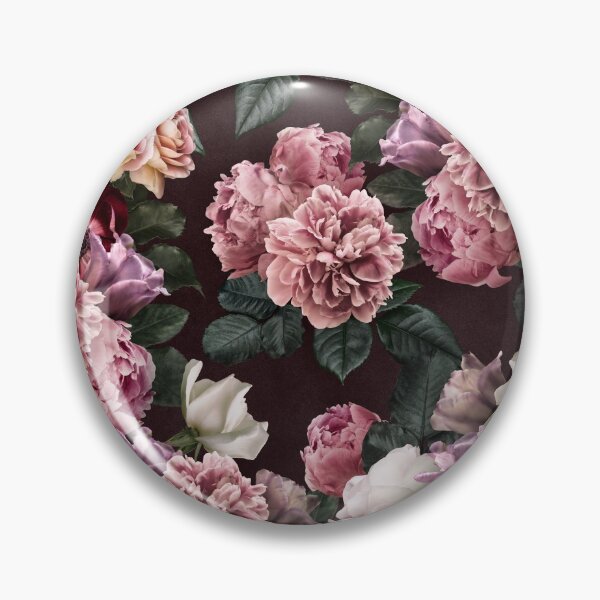 Item preview, Vintage bouquets of pink lush peonies, purple tulips, roses and dark red anemones. designed and sold by RinaMDesigns.