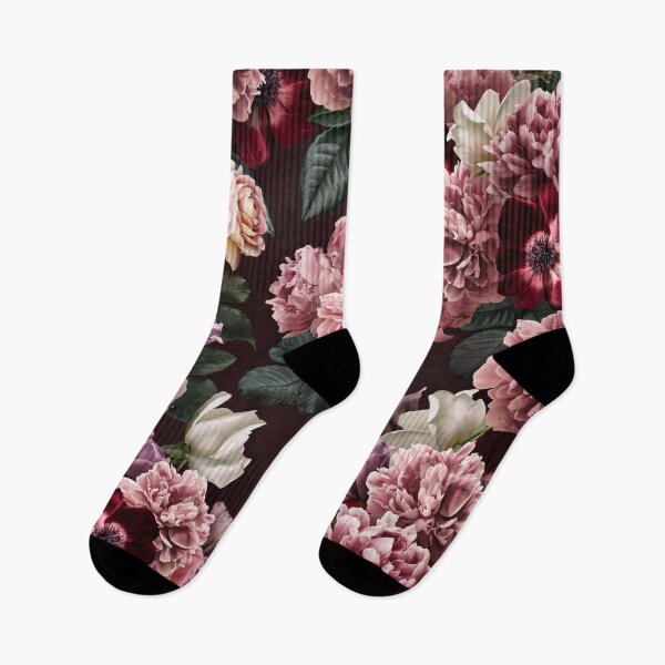 Item preview, Vintage bouquets of pink lush peonies, purple tulips, roses and dark red anemones. designed and sold by RinaMDesigns.