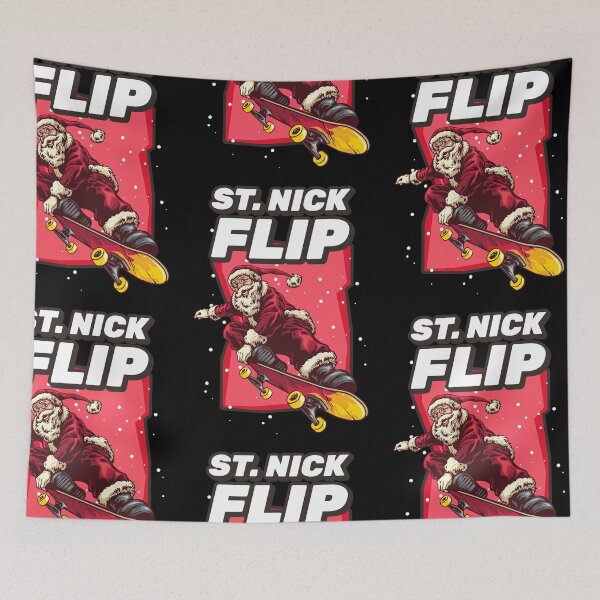Item preview, St Nick Flip Kickflip Skateboard Trick Santa, Funny Skatepark Christmas Graphic  designed and sold by GO SHIRT-TEE.