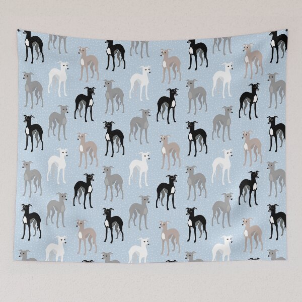 Item preview, Italian Greyhounds or Whippets Retro Pattern designed and sold by AntiqueImages.