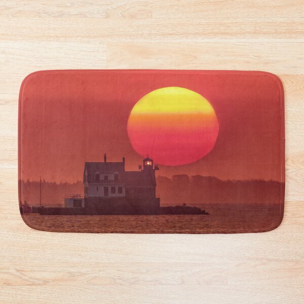 Item preview, Rockland Breakwater Lighthouse as the sun rose on a hazy morning  designed and sold by LindaCPhoto.