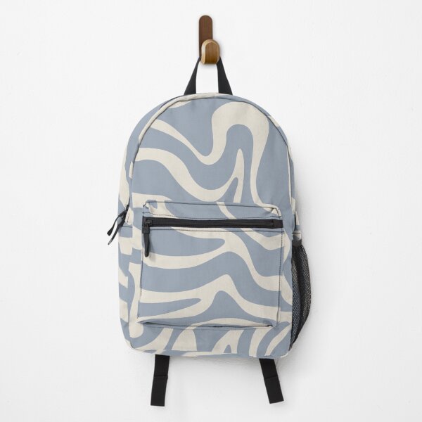 Item preview, Abstract Distorted Twisted Lines Neutral Blue Slate Blue Sage Blue and Cream designed and sold by polygem.