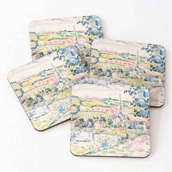 Item preview, Watercolor Painting Petit Andely-The River Bank (1920-1929) by Paul Signac designed and sold by Designedbysm.