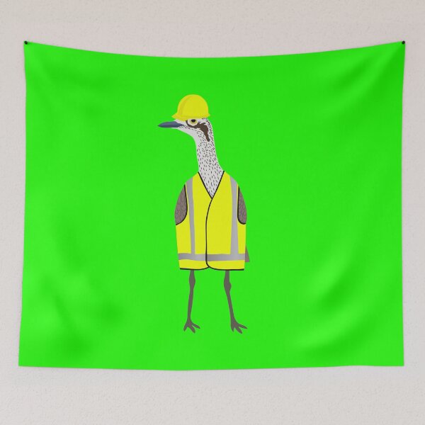 Item preview, Bush Stone-Curlew Tradie on Green designed and sold by Digitaldingo.