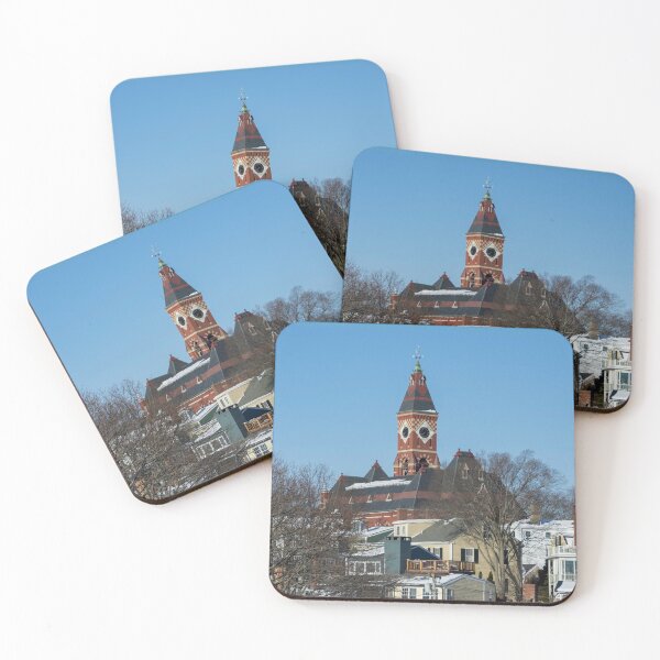 Item preview, Abbot Hall in Mairblehead,Massachusetts, viewed from Crocker Park in winter designed and sold by LindaCPhoto.