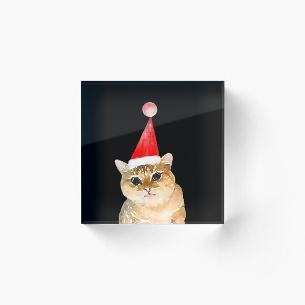Aperçu de l'œuvre Joli chat Noël Aquarelle créée et vendue par SdForce.