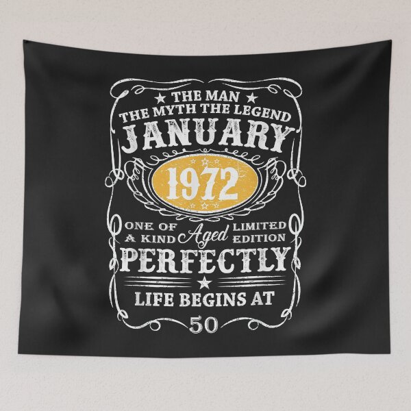 Item preview, Mens Mens 50th Birthday For Man Myth Legend January 1972 Vintage designed and sold by AnitaJGreenspan.