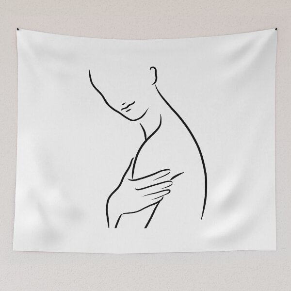 Item preview, Nude figure Silhouette line drawing women designed and sold by smotrivnebo.