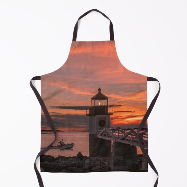 Item preview, Marshall Point Lighthouse in Port Clyde, Maine with lobster boat returning home designed and sold by LindaCPhoto.