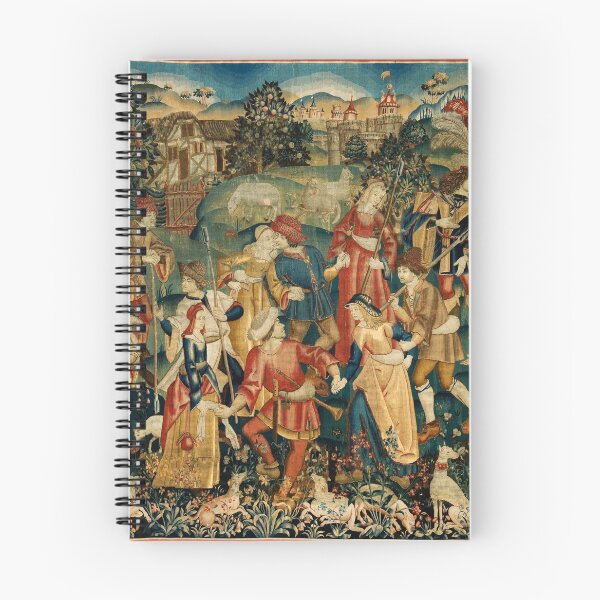 Item preview, PEASANT DANCE IN WOODLAND LANDSCAPE Antique Flemish Tapestry designed and sold by BulganLumini.