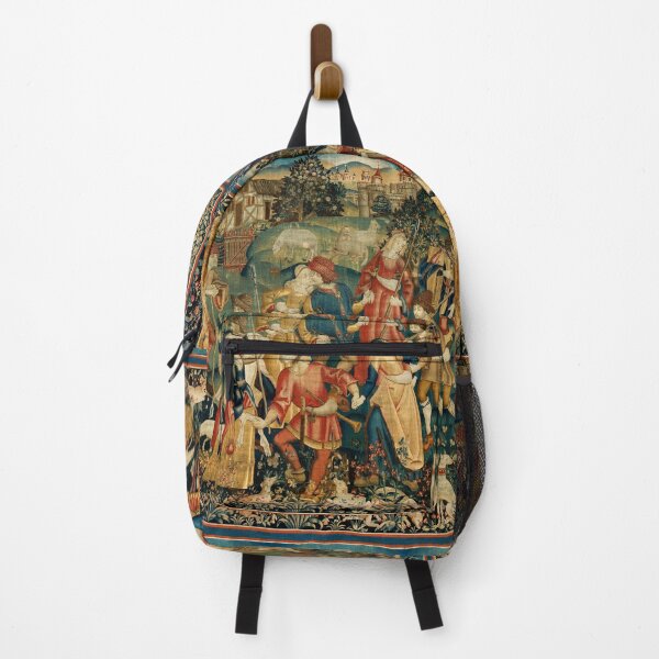 Item preview, PEASANT DANCE IN WOODLAND LANDSCAPE Antique Flemish Tapestry designed and sold by BulganLumini.