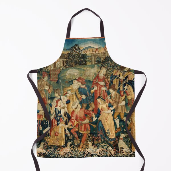 Item preview, PEASANT DANCE IN WOODLAND LANDSCAPE Antique Flemish Tapestry designed and sold by BulganLumini.