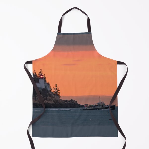 Item preview, Bass Habor Lighthouse in Down East, Maine, with a lobster boat heading out to haul designed and sold by LindaCPhoto.
