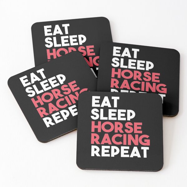 Item preview, Eat Sleep Horse Racing Repeat designed and sold by Heddar Badreddine.