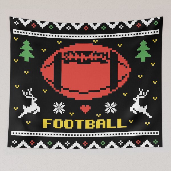 Item preview, Christmas American football gift colored ugly lovely sweater,  funny sweater, pixel artwork, 8bitart,stocking filler ideas, knitted sweater, knitted jumper, crycru designed and sold by SGS-.