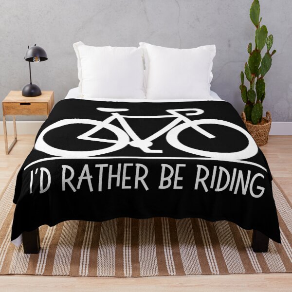 Item preview, I'd rather be riding. Road bike silhouette, text, capitals. White designed and sold by JellyBeenzz.