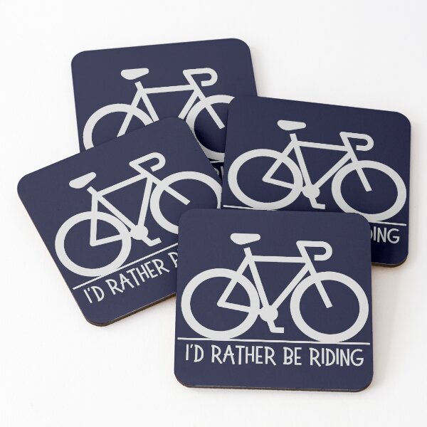 Item preview, I'd rather be riding. Road bike silhouette, text, capitals. Silver grey designed and sold by JellyBeenzz.