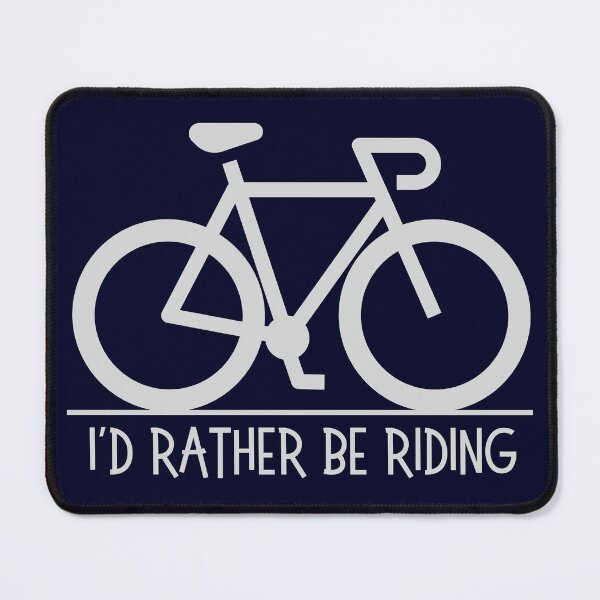 Item preview, I'd rather be riding. Road bike silhouette, text, capitals. Silver grey designed and sold by JellyBeenzz.