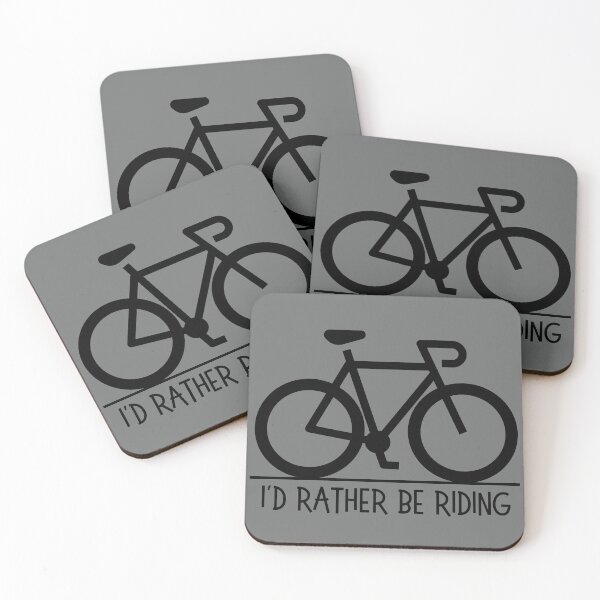 Item preview, I'd rather be riding. Road bike silhouette, text, capitals. Black designed and sold by JellyBeenzz.