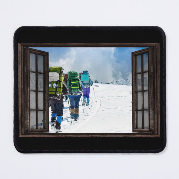 Item preview, Winter Hiking Window Poster For Hike - Winter Climbing Window designed and sold by PaulaSpringArt.