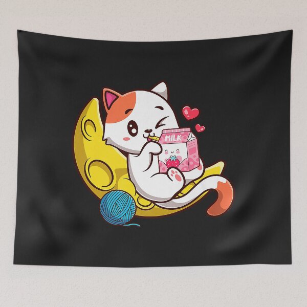 Artikelvorschau, Strawberry Milk Cat Kawaii Anime Japanese Food Mädchen Teenager entworfen und verkauft von AnitaJGreenspan.
