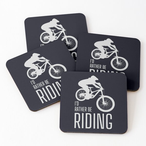 Item preview, I'd rather be riding. MTB. Mountain biker. Downhill. Silver grey designed and sold by JellyBeenzz.