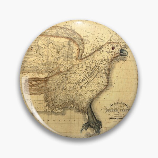 Item preview, Eagle on the map of United States vintage design, 1833 designed and sold by NineJuly.