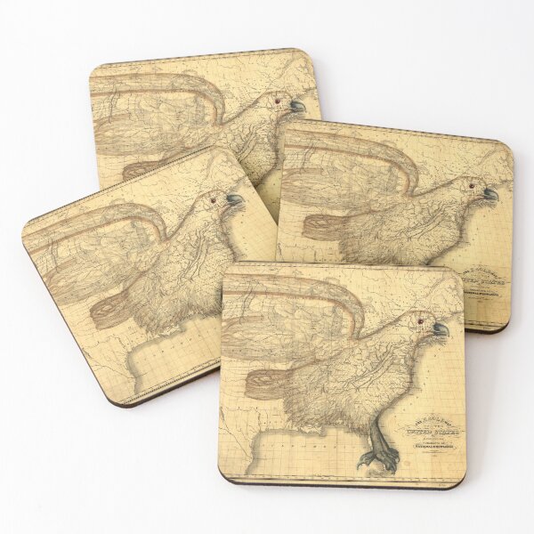 Item preview, Eagle on the map of United States vintage design, 1833 designed and sold by NineJuly.