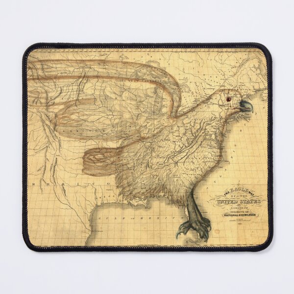 Item preview, Eagle on the map of United States vintage design, 1833 designed and sold by NineJuly.