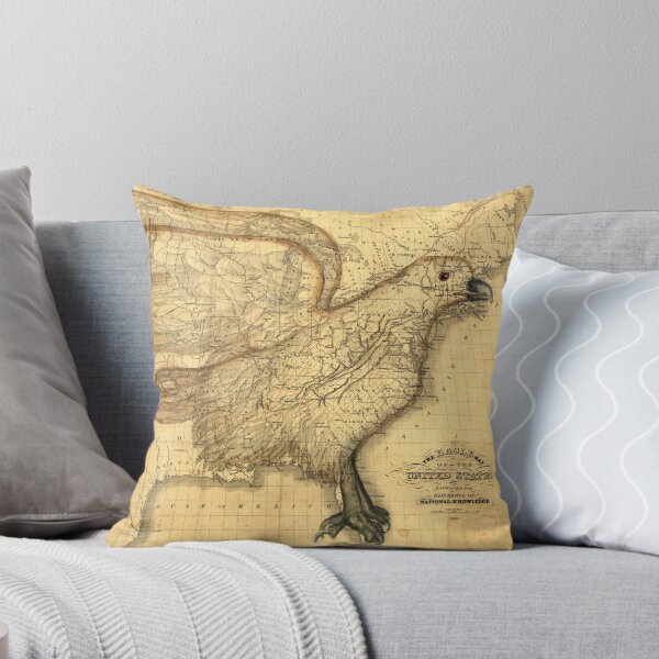 Item preview, Águila en el mapa de diseño vintage de Estados Unidos, 1833 designed and sold by NineJuly.