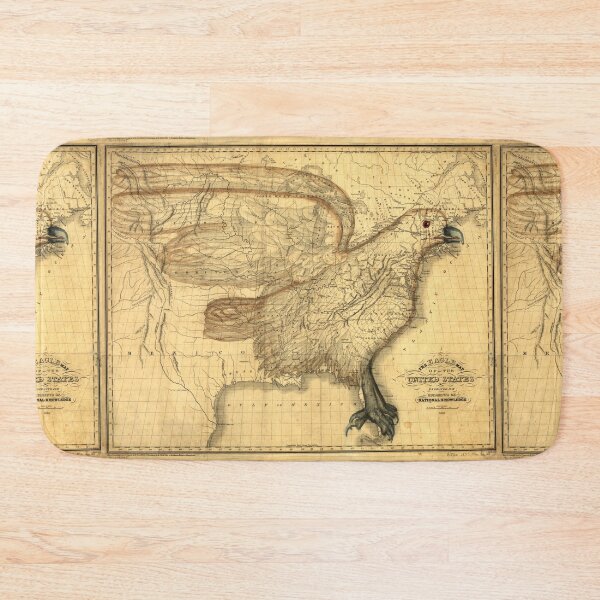 Item preview, Eagle on the map of United States vintage design, 1833 designed and sold by NineJuly.
