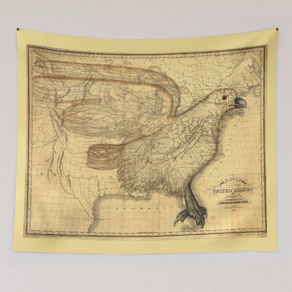 Item preview, Eagle on the map of United States vintage design, 1833 designed and sold by NineJuly.