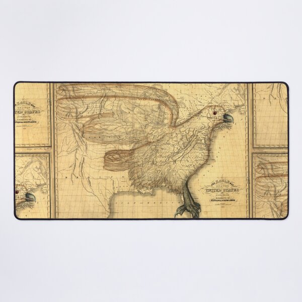 Item preview, Eagle on the map of United States vintage design, 1833 designed and sold by NineJuly.