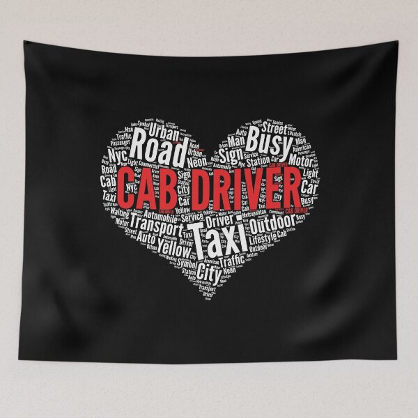 Item preview, Cab Driver Heart Shape Word Cloud Taxicab Taxi Driving product designed and sold by theodoros20.