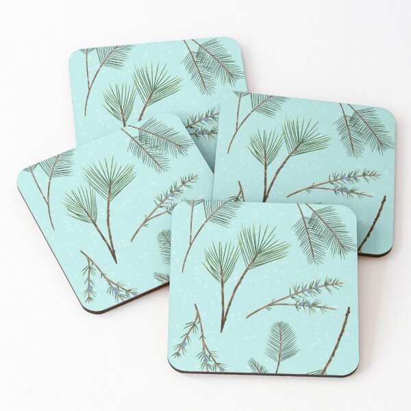 Item preview, Winter Greenery on blue - no text designed and sold by GrousyGirl.
