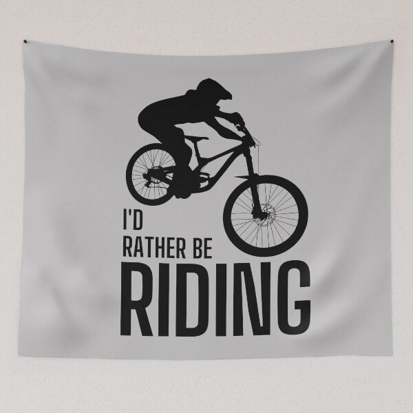 Item preview, I'd rather be riding. MTB. Mountain biker. Downhill. Black designed and sold by JellyBeenzz.