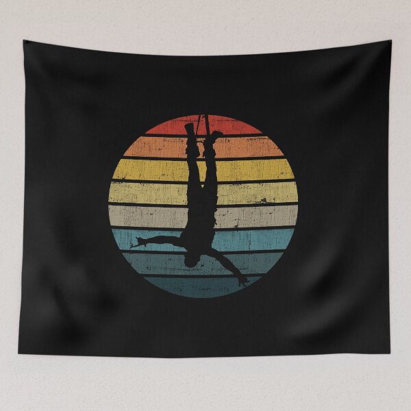 Item preview, Bungee jumping Silhouette On A Distressed Retro Sunset graphic designed and sold by theodoros20.