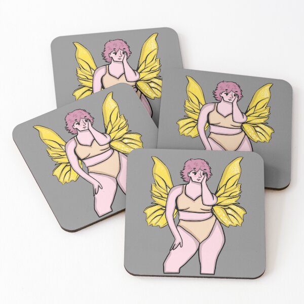Item preview, Plus sized fairy | Pink and yellow | Adorable fantasy fairy designed and sold by GirlofRandom.