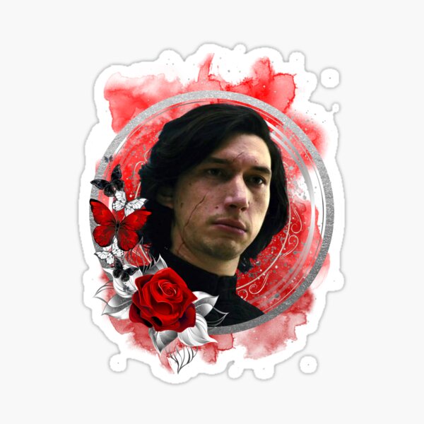 Vista previa del artículo con la obra «Adam Driver - Plata y rojo, negro y blanco», diseñado y vendido por RubyOrchid14 Art & Logos.