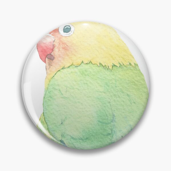 Item preview, Lovebird watercolor portrait designed and sold by L'Atelier Oranjade.